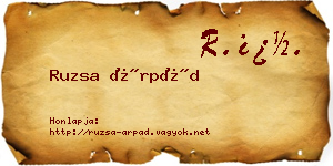 Ruzsa Árpád névjegykártya